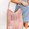 The Averie Faux Leather Fringe Tote In Blush Image - 1