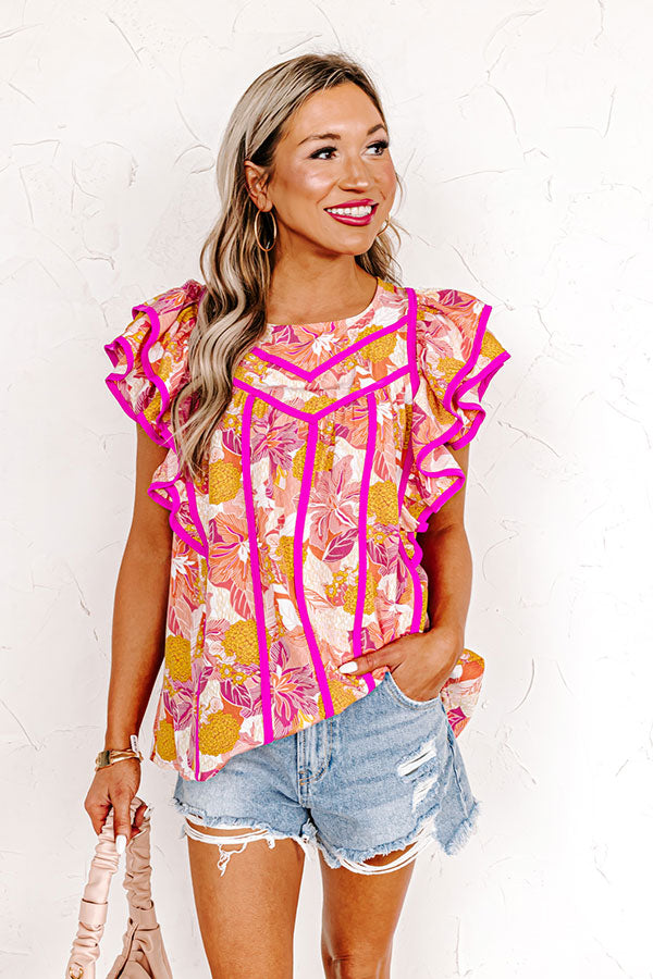 Garden Glory Shift Top In Coral