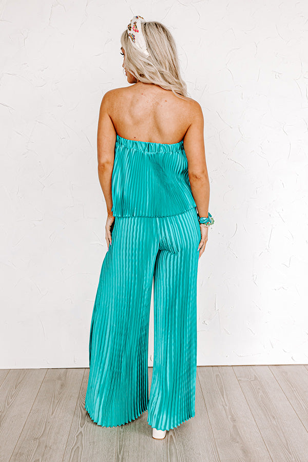 Share The Love Pleated Jumpsuit In Turquoise Image - 4