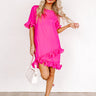 Ready To Dance Shift Dress In Hot Pink Image - 1