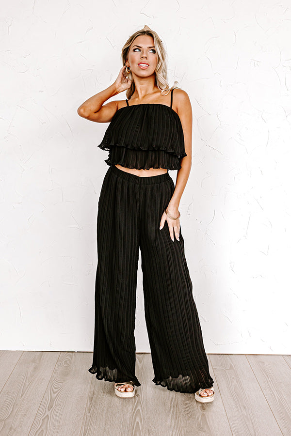 Visiting Italy Pleated Pants In Black