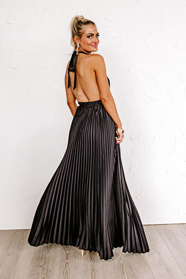 Luster And Luxury Pleated Maxi Dress Image - 4