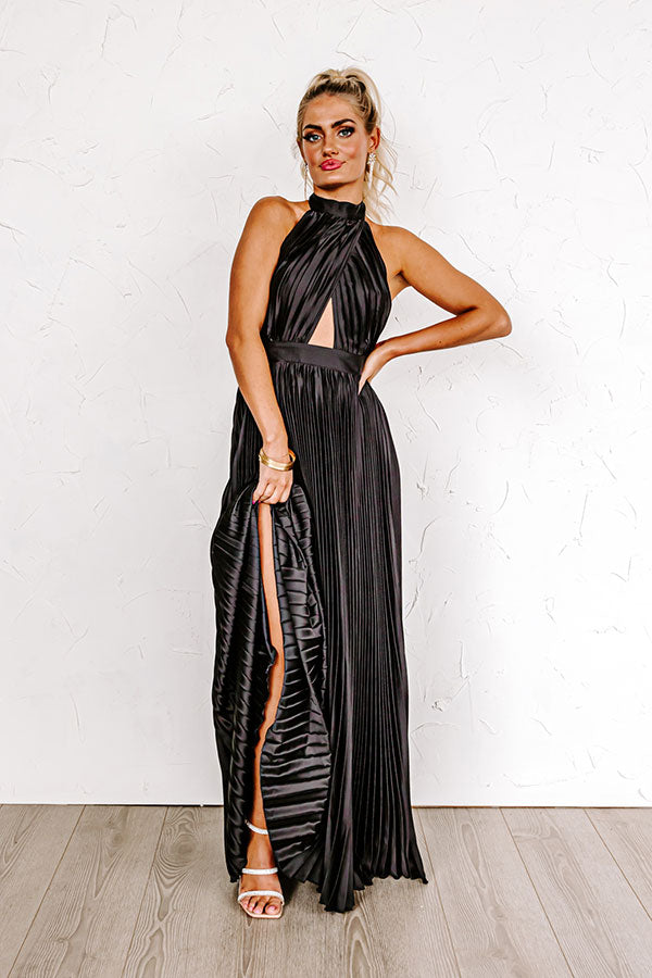 Luster And Luxury Pleated Maxi Dress Image - 3