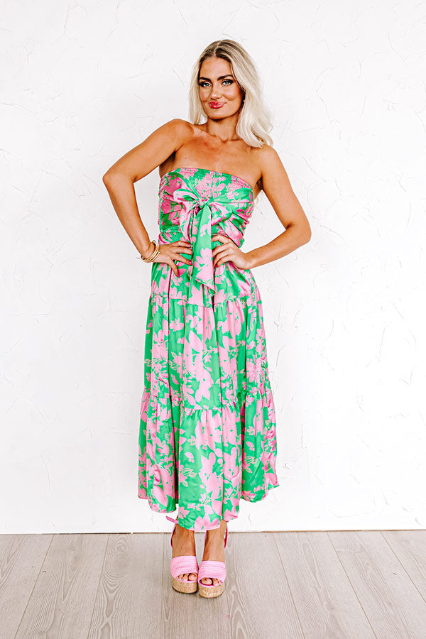 Beachfront Bliss Satin Midi Image - 2