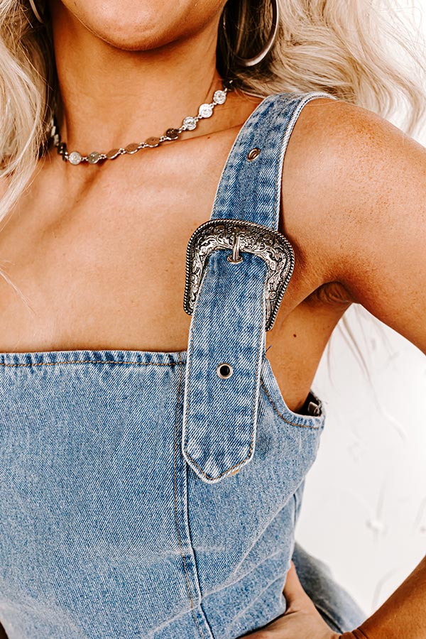 Beyond The Stage Denim Mini Dress In Light Wash Image - 1