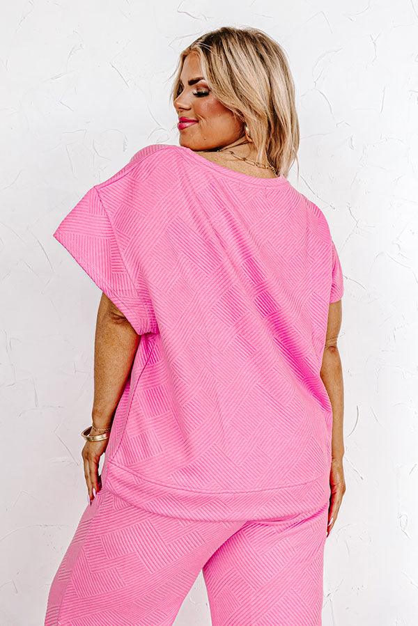 Lattes First Shift Top in Bubblegum Pink Curves Image - 4