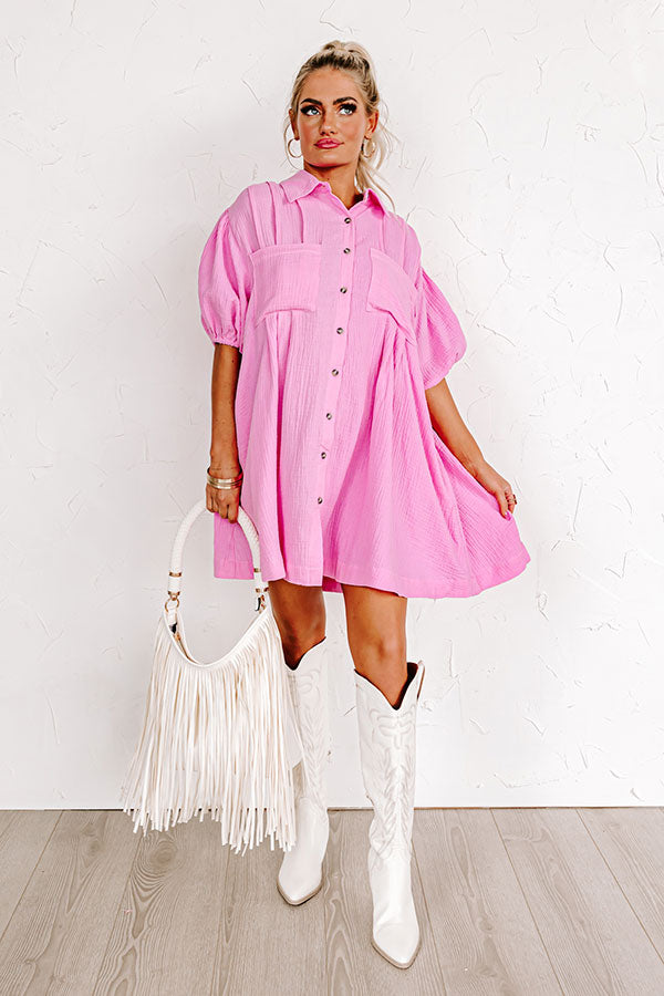 Plain As Day Mini Dress in Pink