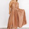 Casually Stunning Pleated Midi in Mocha Curves Image - 1
