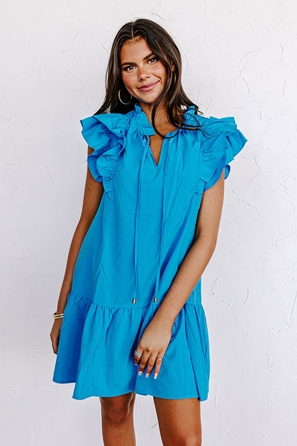 Looking For Peace Shift Dress In Ocean Blue Image - 1