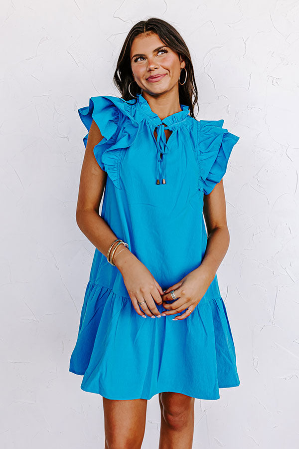 Looking For Peace Shift Dress In Ocean Blue Image - 3