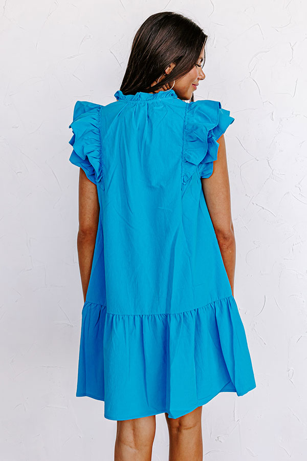 Looking For Peace Shift Dress In Ocean Blue Image - 5