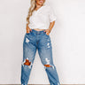 The Beatriz High Waist Distressed Straight Leg Jean Curves Image - 1