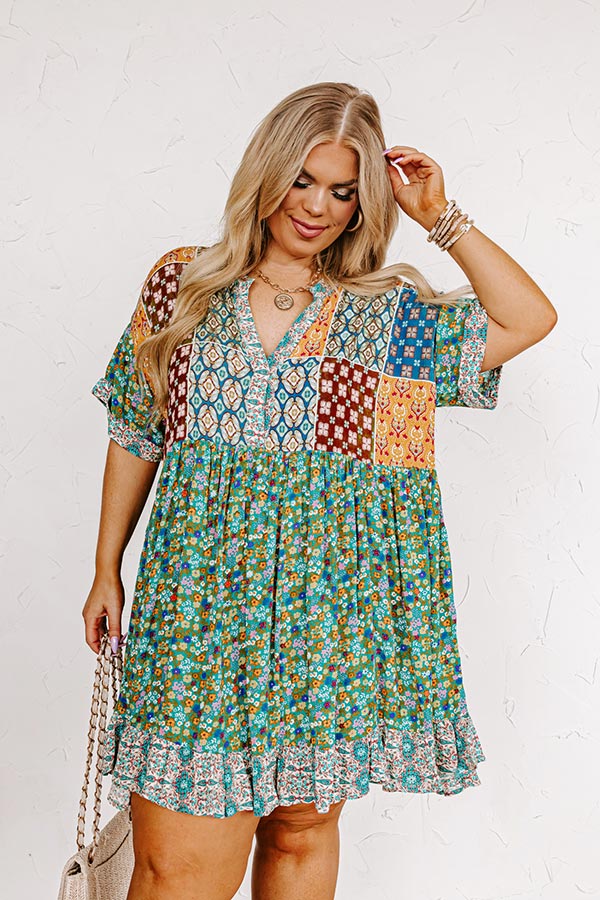 Botanical Bliss Babydoll Dress Curves Image - 2