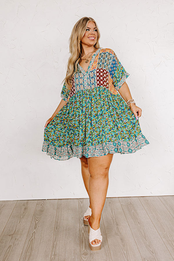 Botanical Bliss Babydoll Dress Curves Image - 3