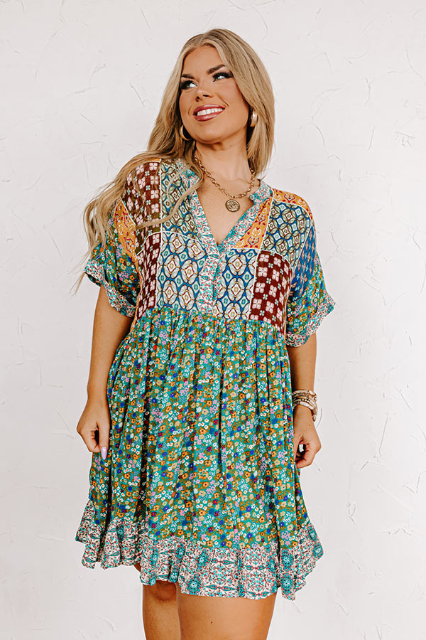 Botanical Bliss Babydoll Dress Curves Image - 5