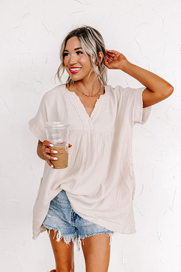 Beyond Lovely Shift Top In Birch Image - 1