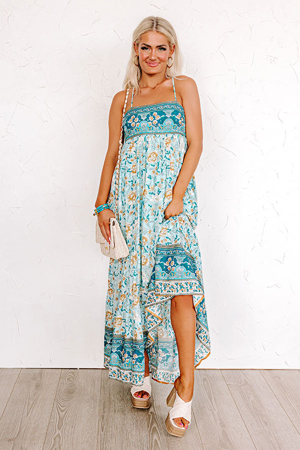 Everlasting Dreams Floral Maxi In Aqua Image - 5