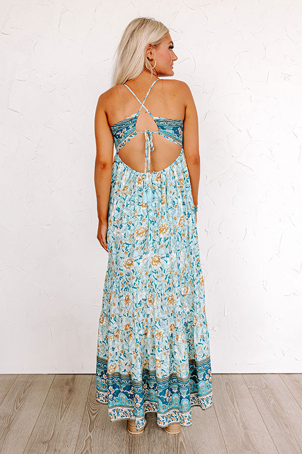 Everlasting Dreams Floral Maxi In Aqua Image - 3