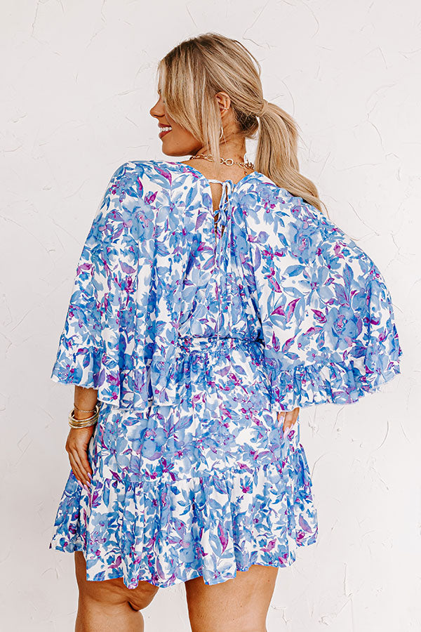 Love The Journey Floral Romper In Blue Curves Image - 4