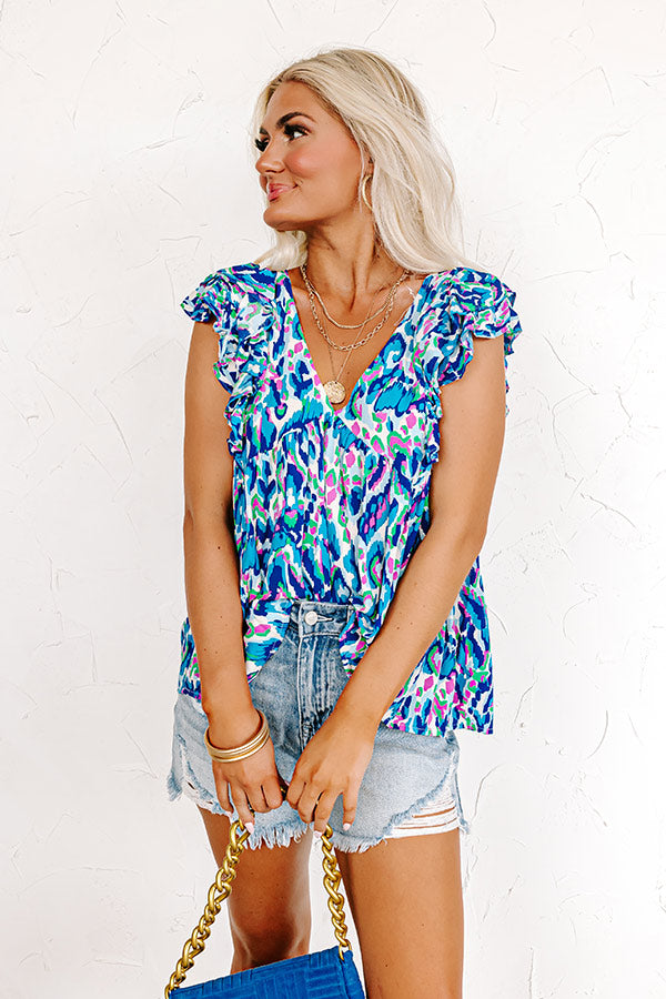 Perfectly Polished Babydoll Top In Blue Image - 1