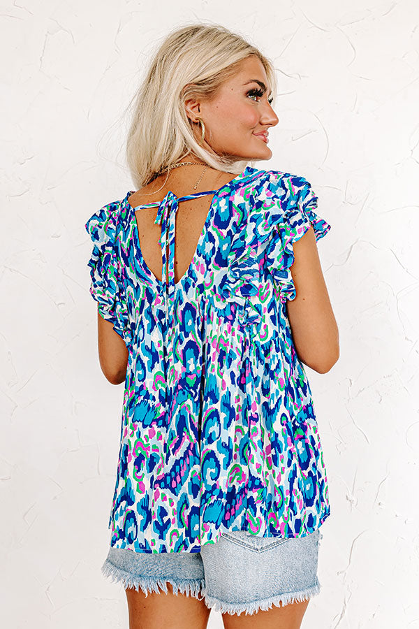 Perfectly Polished Babydoll Top In Blue Image - 5