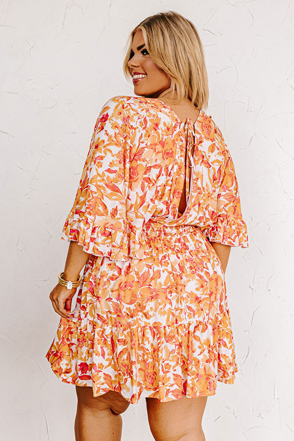 Love The Journey Floral Romper In Orange Curves Image - 3