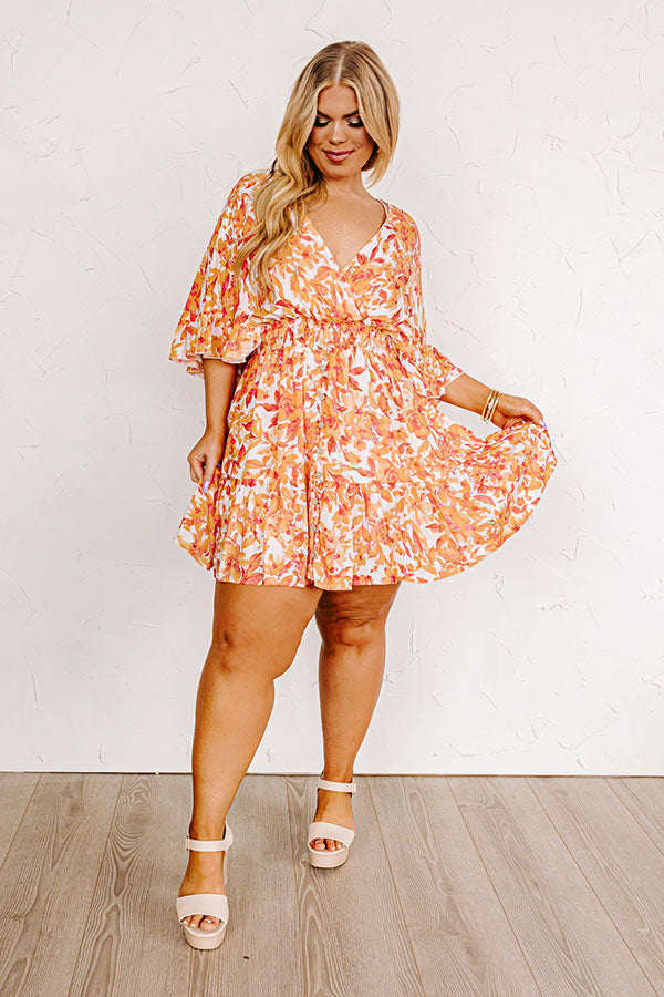 Love The Journey Floral Romper In Orange Curves Image - 1