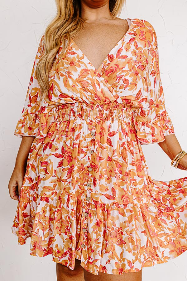 Love The Journey Floral Romper In Orange Curves Image - 4