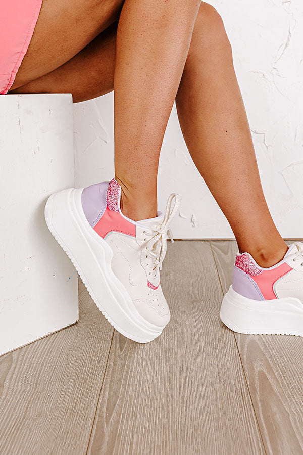 The Avianna Faux Leather Sneaker In Pink