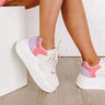 The Avianna Faux Leather Sneaker In Pink Image - 1