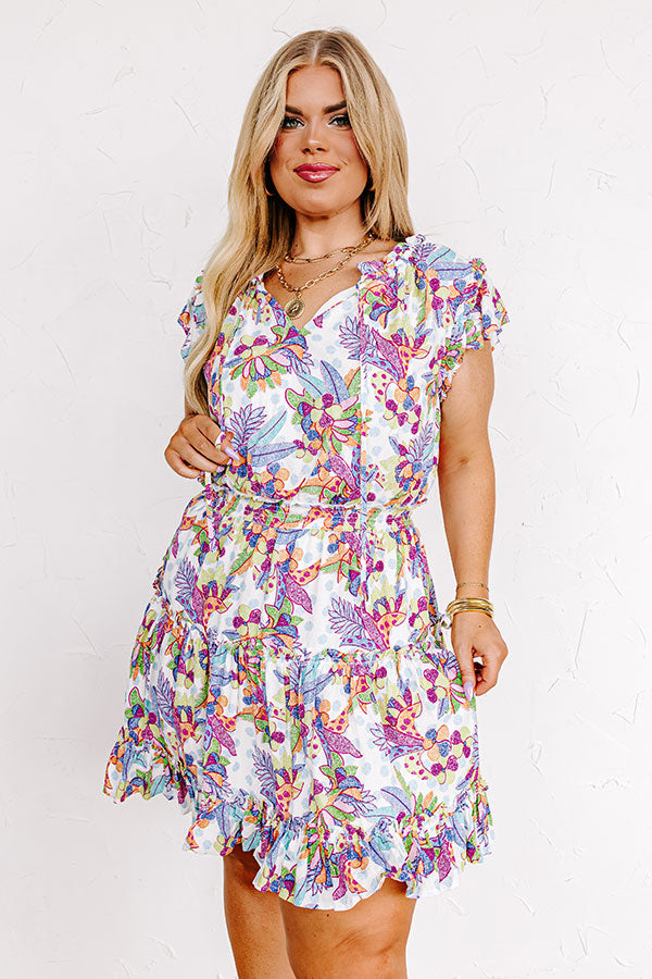 Parisian Promenade Dress in White Curves Image - 1