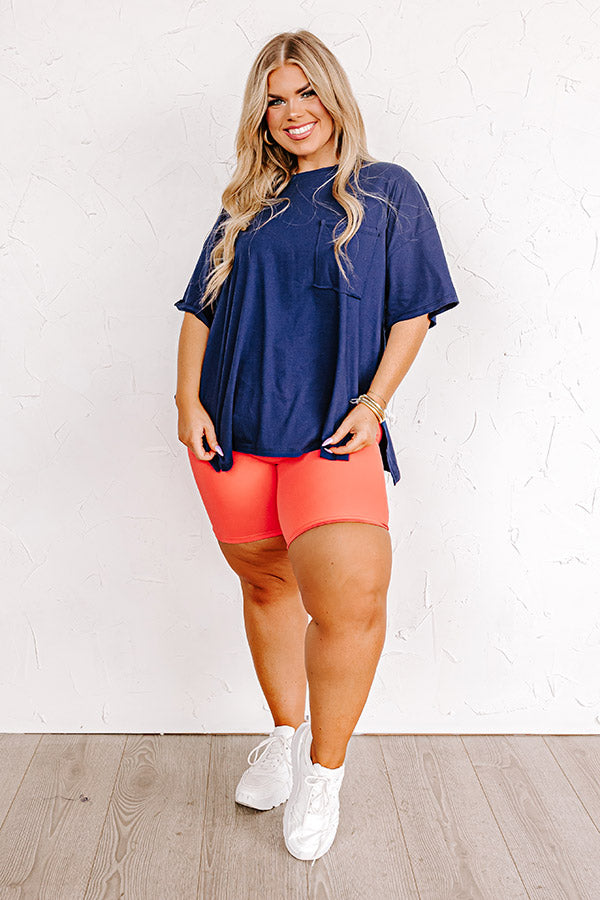 Chic And Sincere Shift Tee In Navy Curves