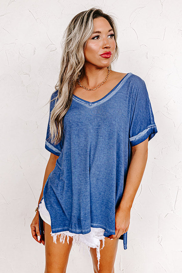 Friendly Smiles Shift Tee in Lapis Blue Image - 3