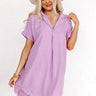Happy Sanctuary Linen-Blend Mini Dress in Lavender Image - 1