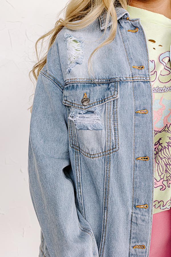 The Adalyn Distressed Denim Jacket Image - 4