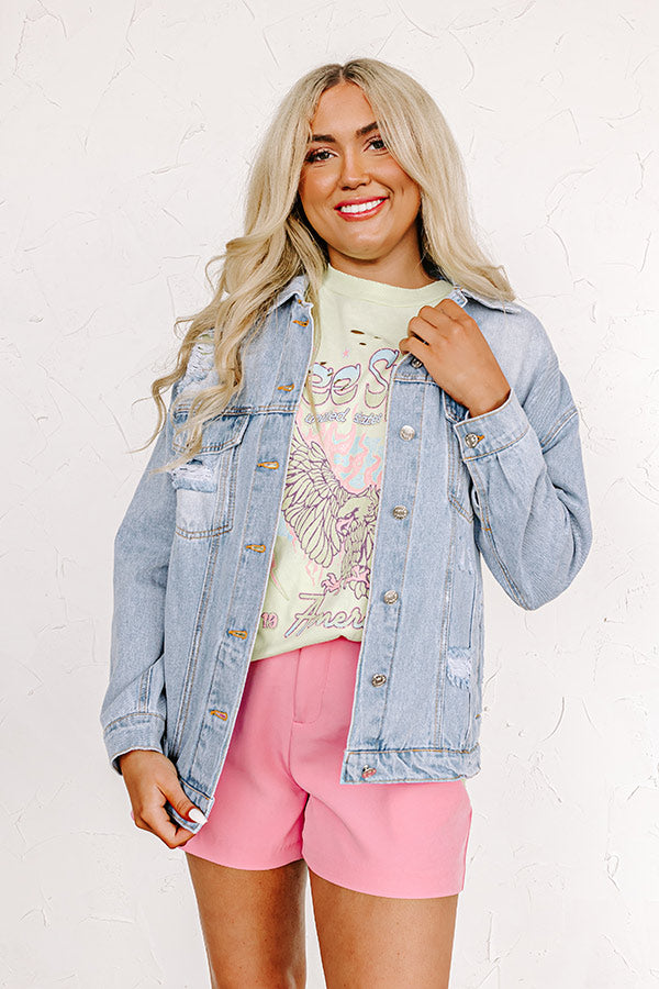 The Adalyn Distressed Denim Jacket Image - 5