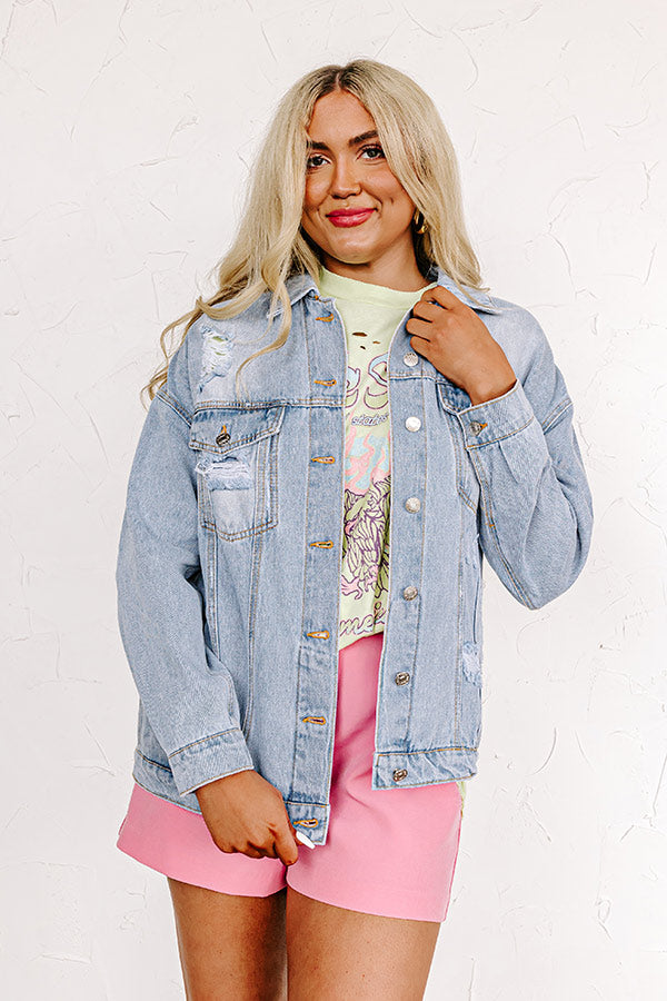 The Adalyn Distressed Denim Jacket Image - 1