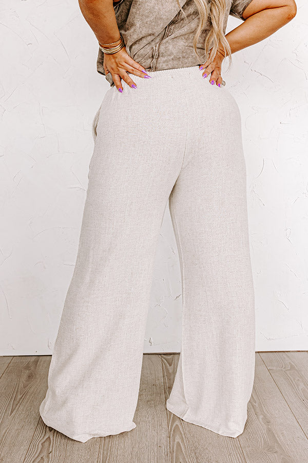The Araceli High Waist Linen-Blend Pants in Stone Curves Image - 4