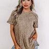 Happiness Defined Mineral Wash Tee in Taupe Image - 1