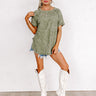 Happiness Defined Mineral Wash Tee in Olive Image - 1
