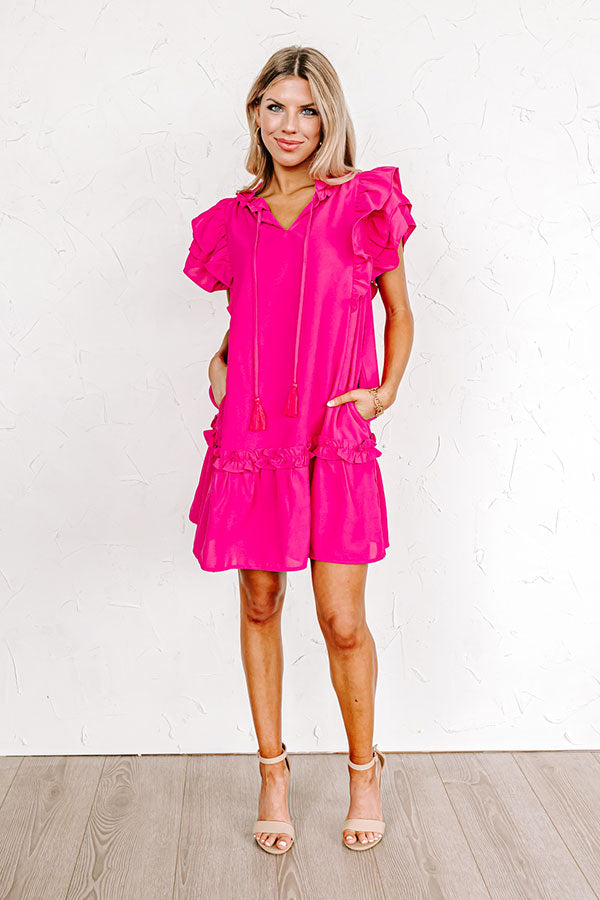 Tea At The Plaza Shift Dress In Hot Pink Image - 5