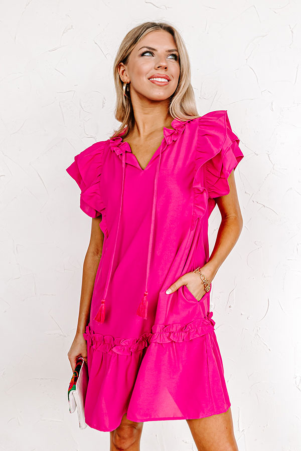 Tea At The Plaza Shift Dress In Hot Pink Image - 2