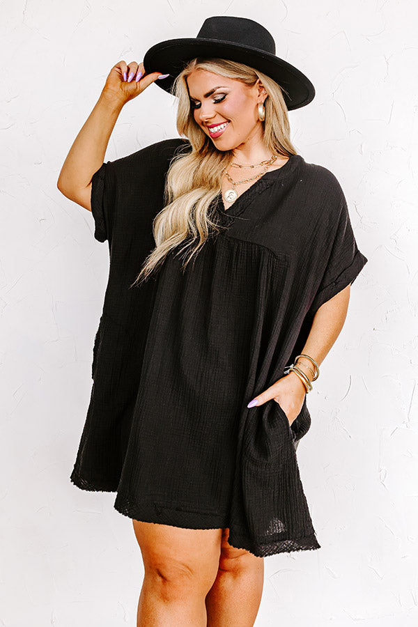 Good Days Gone By Shift Dress In Black Curves