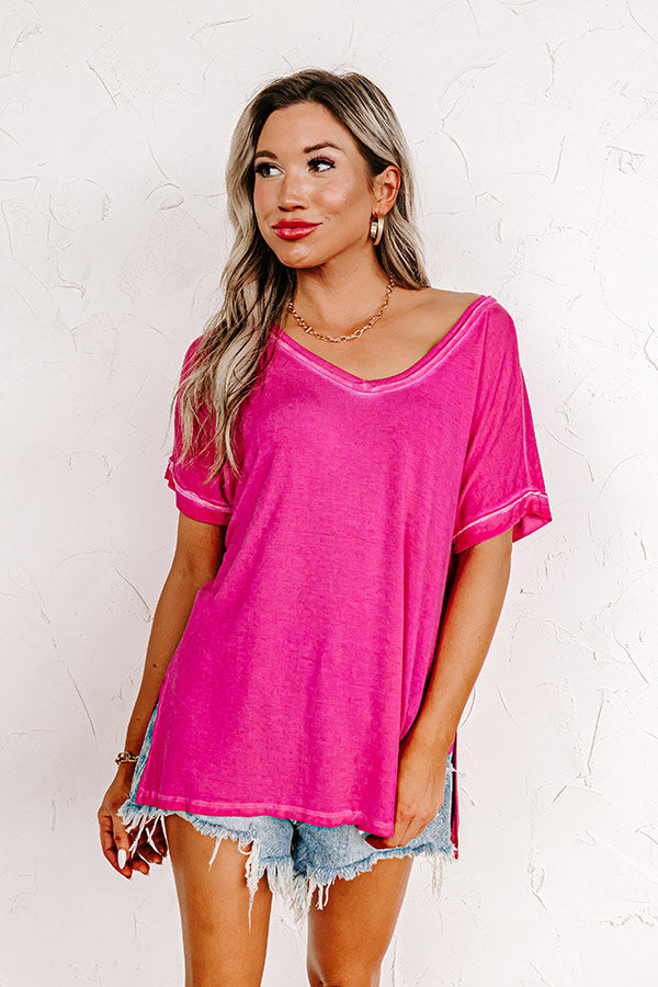 Friendly Smiles Shift Tee in Hot Pink Image - 2