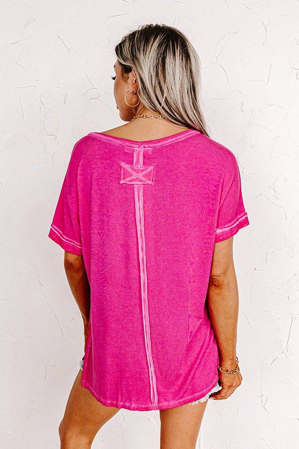Friendly Smiles Shift Tee in Hot Pink Image - 3