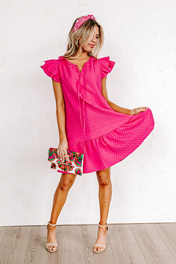 Cutest In The Room Shift Dress In Hot Pink