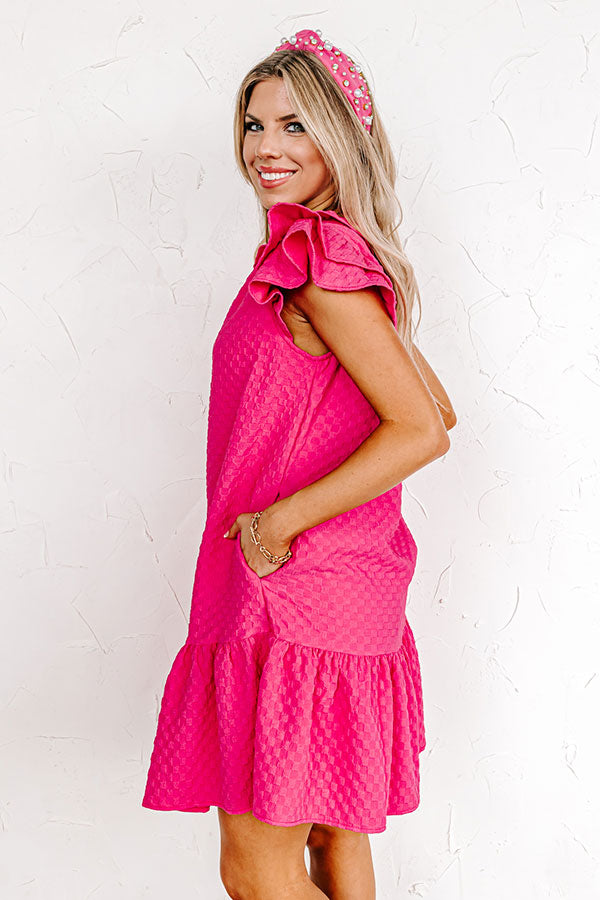 Cutest In The Room Shift Dress In Hot Pink Image - 3