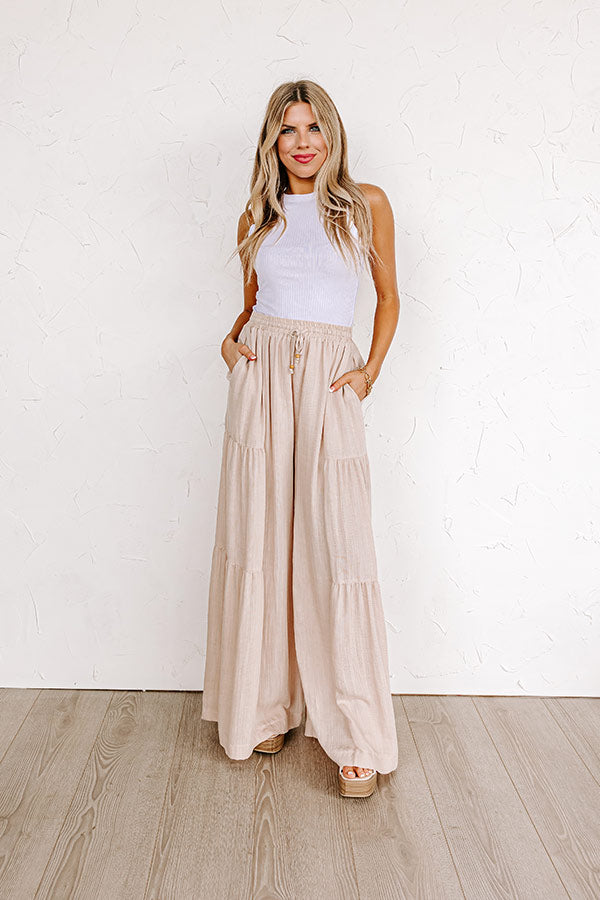 The Margie High Waist Pants In Taupe