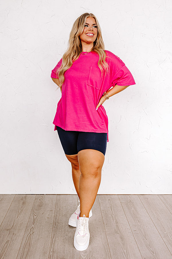 Chic And Sincere Shift Tee In Hot Pink Curves