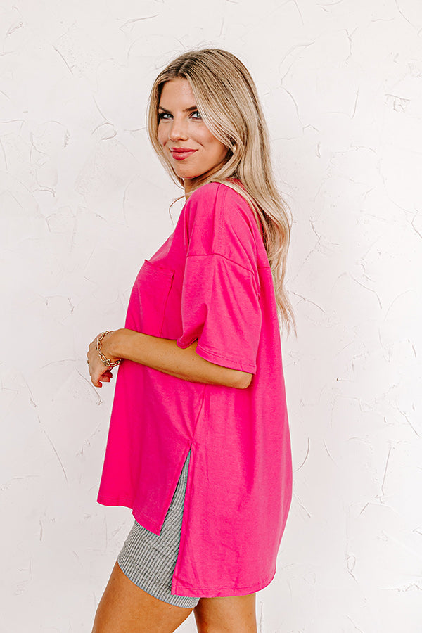 Chic And Sincere Shift Tee In Hot Pink Image - 3